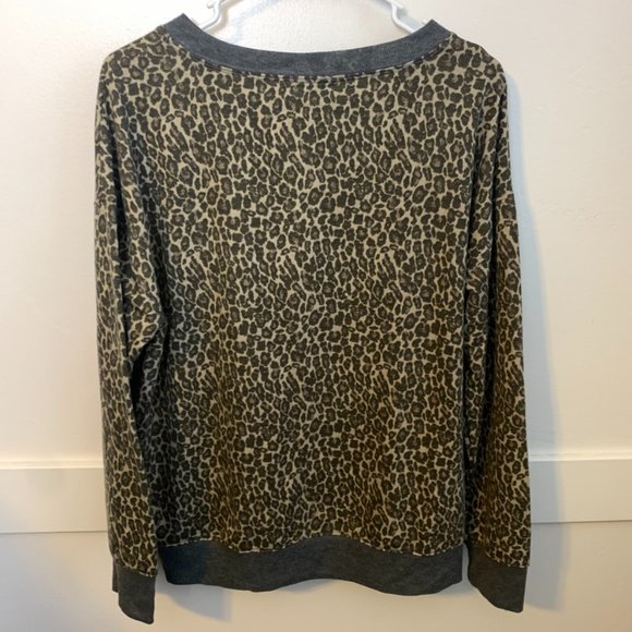 Splendid Brown & Gray Lively Leopard Long Sleeve Sweatshirt - Picture 2 of 5